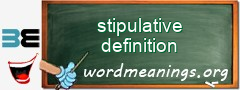 WordMeaning blackboard for stipulative definition